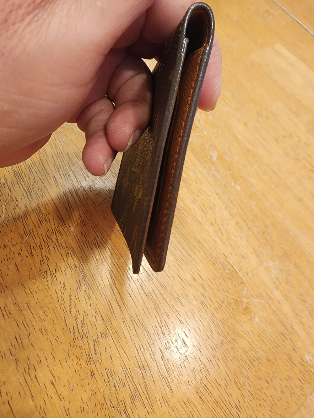 Louis Vuitton Mono Wallet Card Pass Case, designed with a brown monogram canvas